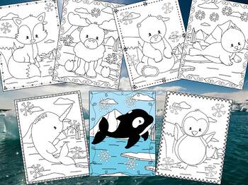 Preview of Dollar Deal : Arctic Friends - Polar Animals Coloring Pages   