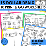 Dollar Deal Beginning Digraph Worksheets and Activities fo
