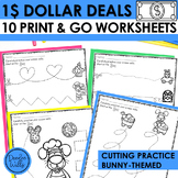 Dollar Deal Bunny Theme Cutting with Scissors Kindergarten