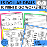 Dollar Deal CVC Digraph Worksheets and Printable Activitie
