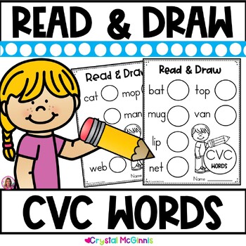 Dollar Deal | CVC Words Read and Draw Printables | Kindergarten Reading