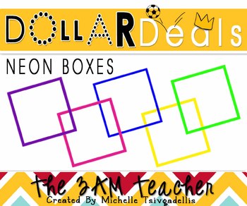 Preview of Dollar Deal Clip Art: Bright Neon Box Borders