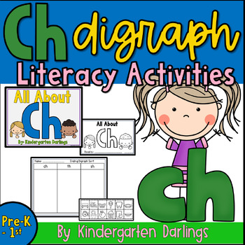 Preview of Ch Digraph Printable Literacy Activities for Kindergarten and First Grade