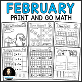 DOLLAR Deal February Print and Go Math Worksheets Counting
