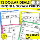 Dollar Deal Kindergarten Presidents Day Themed Math and Li