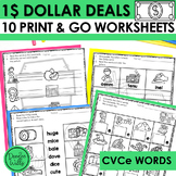 Dollar Deal Kindergarten Silent E Word Worksheets and Prin