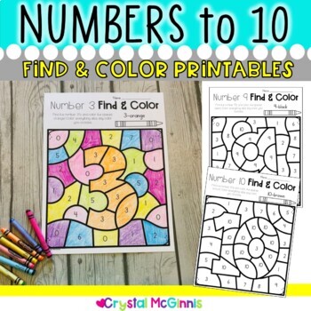 dollar deal number search and color printables numbers 0 10 tpt