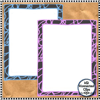 Dollar Deal! Rudy Scribble Frames - 10 Colors - Moveable by KB Konnected