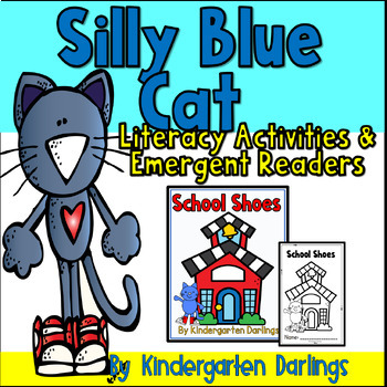 Preview of Silly Blue Cat Literacy Activities and Emergent Readers