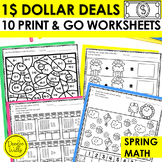 Dollar Deal Spring Fun Packet of Math Worksheets with Grap