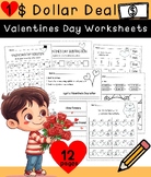 Dollar Deal Valentines Day Worksheets Math and Literacy Wo