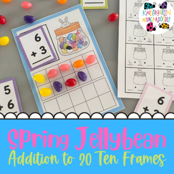 Preview of Dollar Deal for Spring Addition to 20 - Jellybean Ten Frame Math Activity