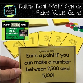 Preview of Place Value Game: Dollar Deals:  "4 Digit Point Challenge"