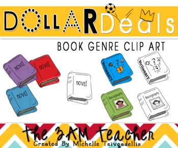 Preview of Dollar Deals Clip Art: Book Genres