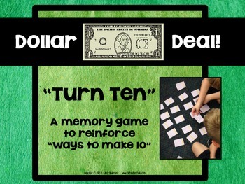 Preview of Making 10 Game:  A Dollar Deal Memory Game