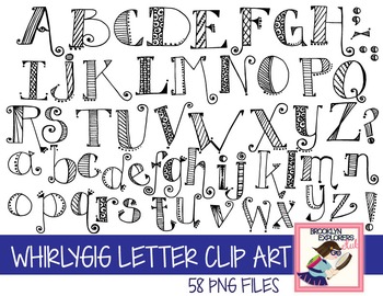 Preview of Whirlygig Letter Clip Art