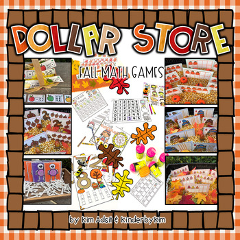 Preview of Dollar Store Math Games for Fall by Kim Adsit and Kinderbykim