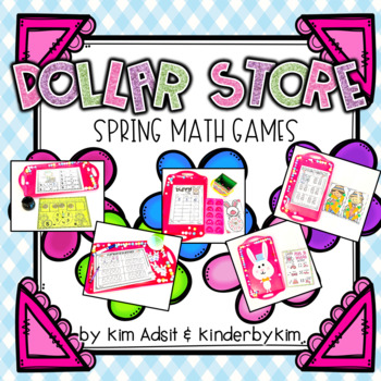 Preview of Dollar Store Math Games for Spring by Kim Adsit and Kinderbykim