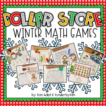 Preview of Dollar Store Math Games for Winter by Kim Adsit and Kinderbykim