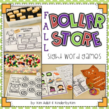 Preview of Dollar Store Sight Word Fun for Fall by Kim Adsit and Kinderbykim