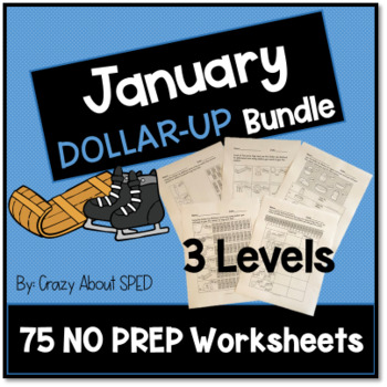 Preview of Dollar-Up Bundle January- Life Skills Money Math for Special Education
