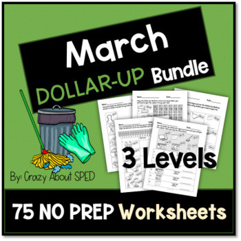 Preview of Dollar-Up Bundle March- Life Skills Money Math for Special Education