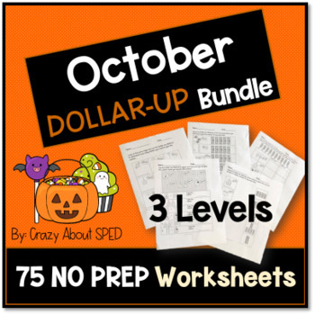 Preview of Dollar-Up Bundle October-- Life Skills Money Math for Special Education
