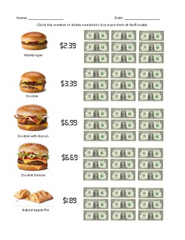 Preview of Dollar Up - McDonald's Inspired Menu Math | Rounding & Bar Graphs