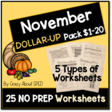 Dollar-Up Pack $1-20 November Life Skills Money Math for S