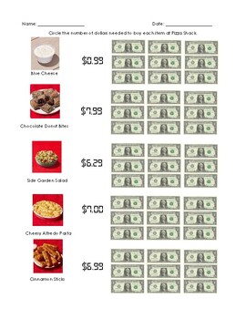 Preview of Dollar Up - Pizza Hut Restaurant Inspired Menu Math | Rounding & Bar Graphs