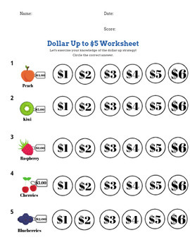 Dollar Up Worksheet | Grocery Items Under $10 | Money Math | Digital &  Printable