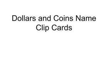 Preview of Dollar and Coins Names Task Cards