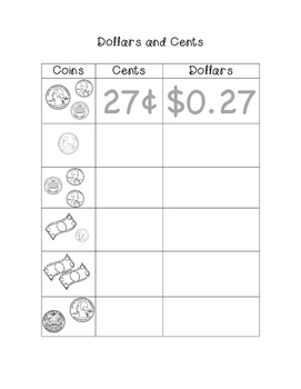 dollars and cents anchor chart and differentiated worksheets by stemasaurus