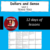 Dollars and Sense (Texas TEKS):  Unit 1
