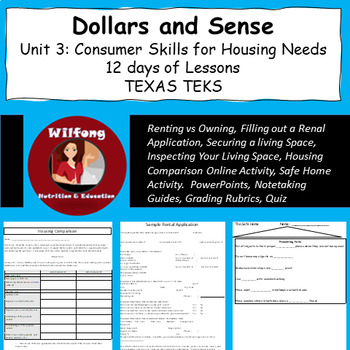 Preview of Dollars and Sense, Unit 3: Consumer Skills for Housing Needs