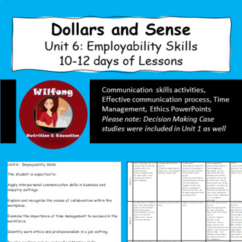 Preview of Dollars and Sense: Unit 6 "Employability Skills". Texas TEKS