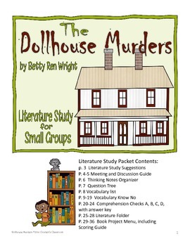 Dollhouse Murders Literature Study Packet by Crockett's Classroom