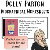 Dolly Parton Biographical Worksheets for Sub Plans