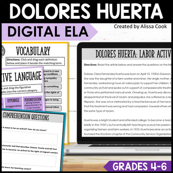 Preview of Dolores Huerta | Digital Womens History Month Activities | Google Classroom