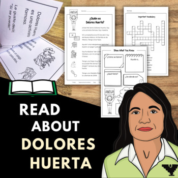 Preview of Dolores Huerta Mini-Book, Text, and Activities in Spanish and English