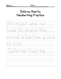 Dolores Huerta Quote Handwriting Practice