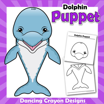 Preview of Dolphin Craft Activity | Printable Paper Bag Puppet Template