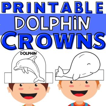 Preview of Dolphin Craft Preschool | Easy Dolphin Craft Kindergarten Coloring Activity