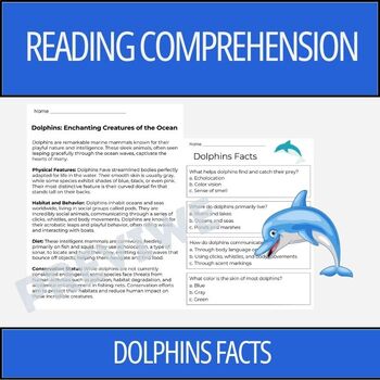 Preview of Dolphin Facts - Reading Comprehension Activity | 2nd Grade & 3rd Grade