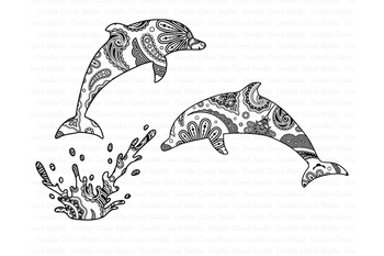 Dolphin Mandala Svg Zentangle Svg Dolphin Mandala Svg Files Tpt