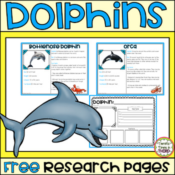 Preview of Dolphin Research Freebie: Informational Reading and Writing Pages