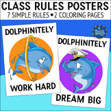 Classroom Rules Posters Dolphin Theme