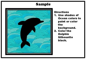 Preview of 16 Dolphins Art Activity, Last Day of School Activity, Ocean Art Sub Plan