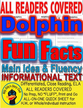 Preview of Dolphins: Fun Facts Close Reading Differentiated 5 Level Passages