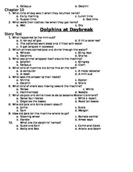 Dolphins At Daybreak Comprehension Questions By Kelley S Kreations